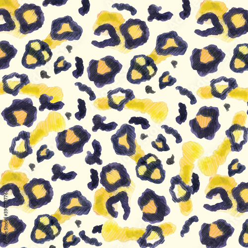 Seamless pattern of leopard skin