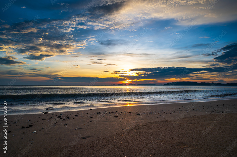 Beautiful scenery sunset time at Ao Nang beach, Krabi province, Thailand Beautiful scenery sunset time at Ao Nang beach, Krabi province, Thailand