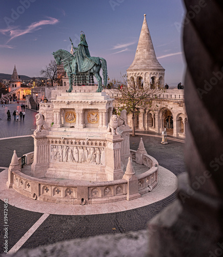 Amazing Fisherman's Bastion, Budapest, Hungary in dusk