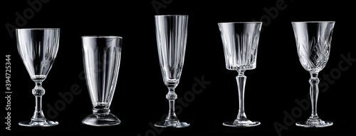 Different empty glasses on ...