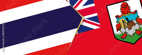 Thailand and Bermuda flags, two vector flags.