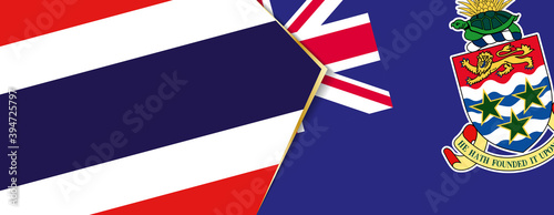 Fototapeta Naklejka Na Ścianę i Meble -  Thailand and Cayman Islands flags, two vector flags.