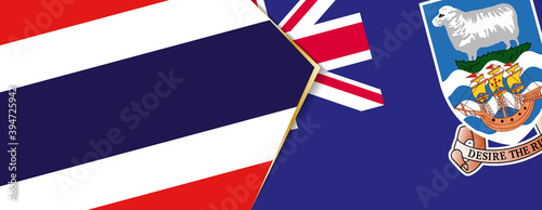 Thailand and Falkland Islands flags, two vector flags.