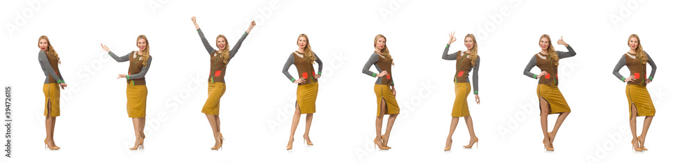 Beautiful woman isolated on white