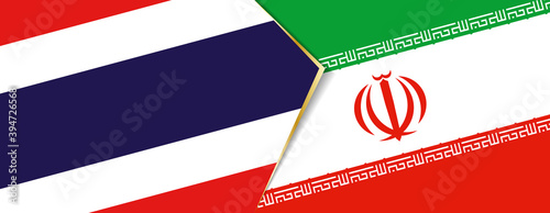 Thailand and Iran flags, two vector flags.