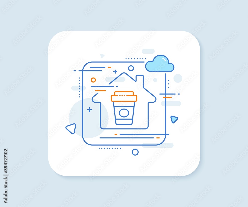 Takeaway coffee line icon. Abstract vector button. Hot latte cup sign. Tea drink mug symbol. Takeaway coffee line icon. Home concept badge. Vector Takeaway coffee line icon. Abstract vector button. Hot latte cup sign. Tea drink mug symbol. Takeaway coffee line icon. Home concept badge. Vector