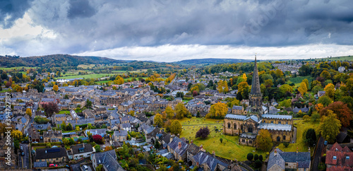 All Saints Church in Bakewell, a small market town and civil parish in the Derbyshire Dales district of Derbyshire,  lying on the River Wye, England photo