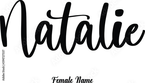 Natalie-Female Name Typography Phrase on White Background