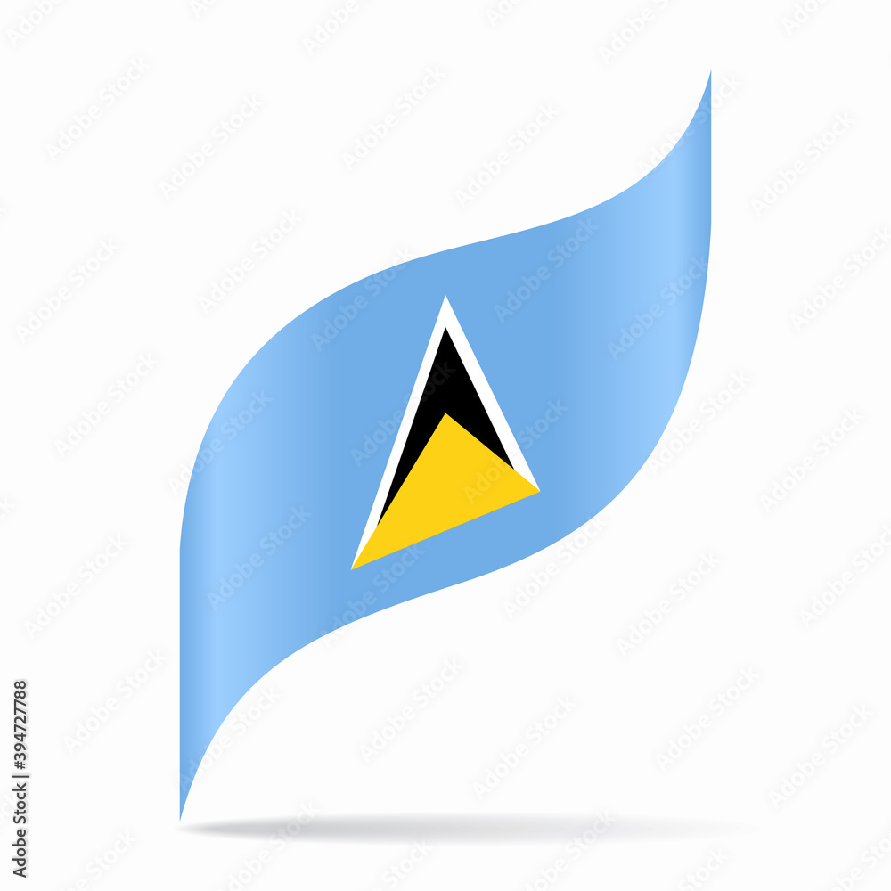 Saint Lucia flag wavy abstract background. Vector illustration. Saint Lucia flag wavy abstract background. Vector illustration.