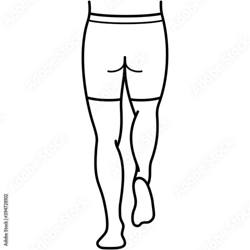 Back view of walking man