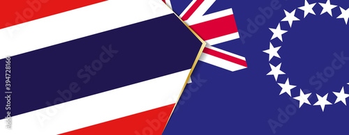 Thailand and Cook Islands flags, two vector flags.