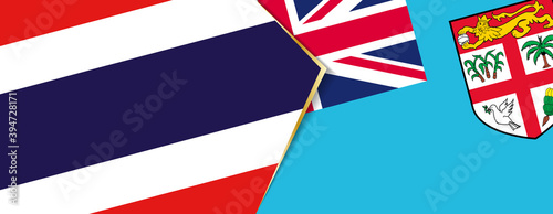 Thailand and Fiji flags, two vector flags.