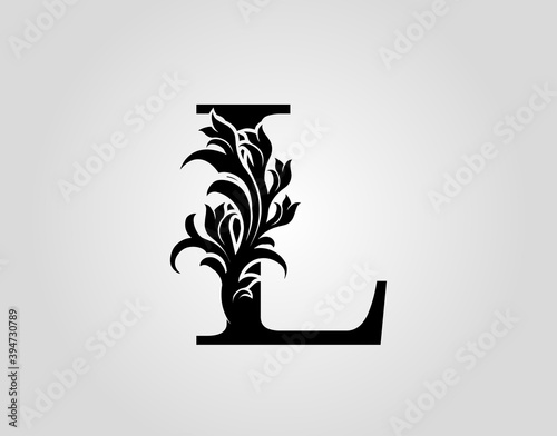 Monogram Letter L Luxury Logo Icon, Vintage Deco L Letter Vector Design.