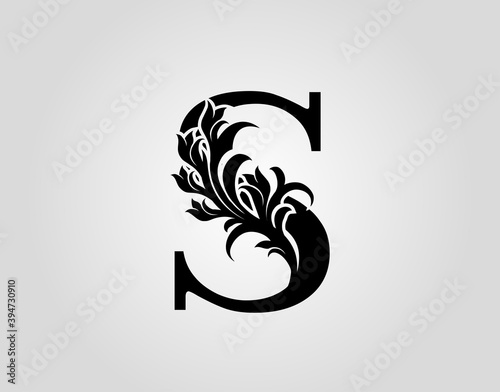 Monogram Letter S Luxury Logo Icon, Vintage Deco S Letter Vector Design.