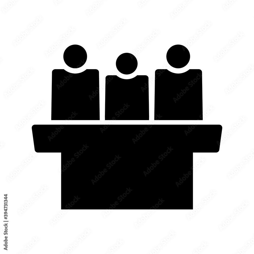 Jurors icon isolated on white background. Vector illustration Jurors icon isolated on white background. Vector illustration