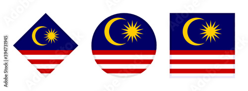 malaysia flag icon set. isolated on white background	
