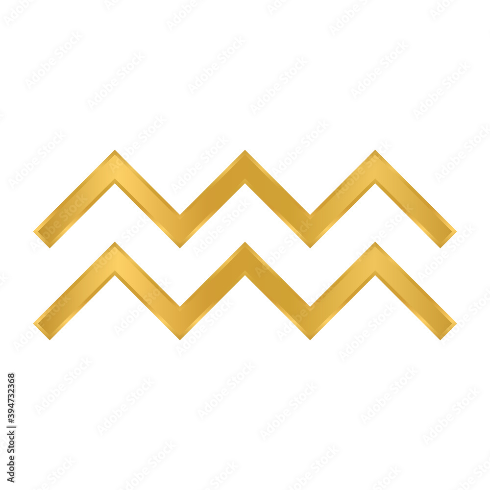 Aquarius symbol on white. Aquarius symbol on white.