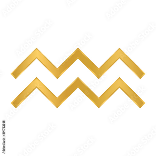 Aquarius symbol on white.