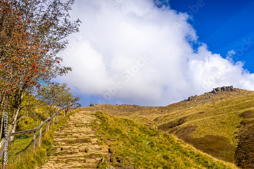 View of Jacob's ladder in  Peak district, an upland area in England at the southern end of the Pennines