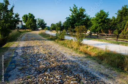 Il vecchio acciottolato della Via Francigena a Galleno, vicino ad Altopascio photo