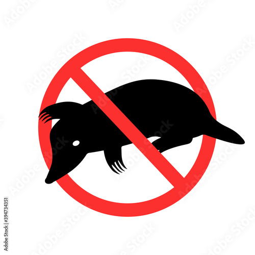 Mole stop sign. Clipart image. icon. Clipart image isolated on white background.