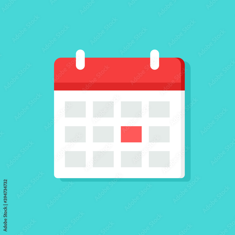 Calendar with red mark icon. Clipart image isolated on white background. Calendar with red mark icon. Clipart image isolated on white background.