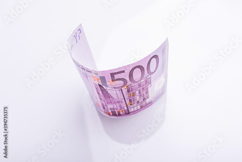 500 euro banknote on a white background.