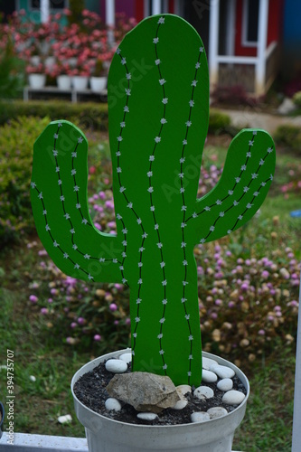 cool ornamental cactus from wood