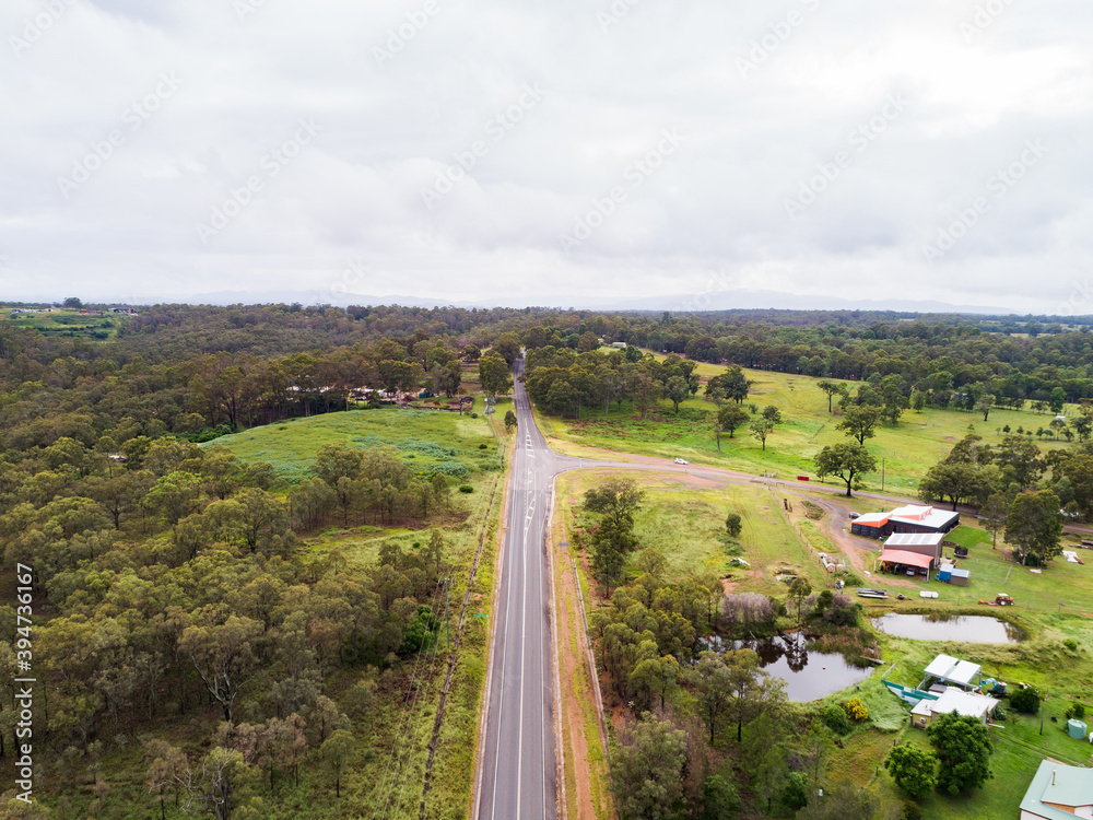 Country road heading out of Singleton on overcast day Country road heading out of Singleton on overcast day