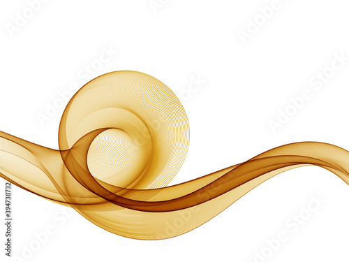 Vector abstract smoky waves background. Template brochure design Gold wave