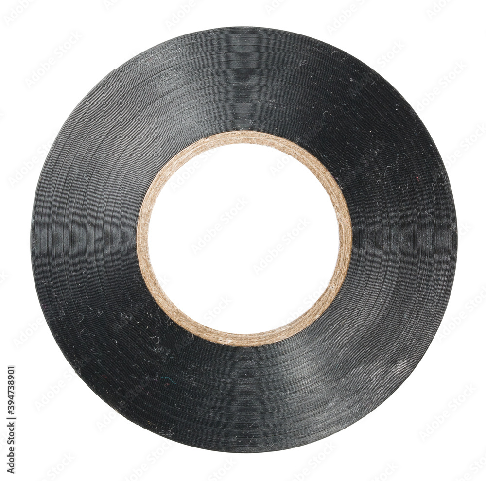black duct tape in roll isolated on white background black duct tape in roll isolated on white background