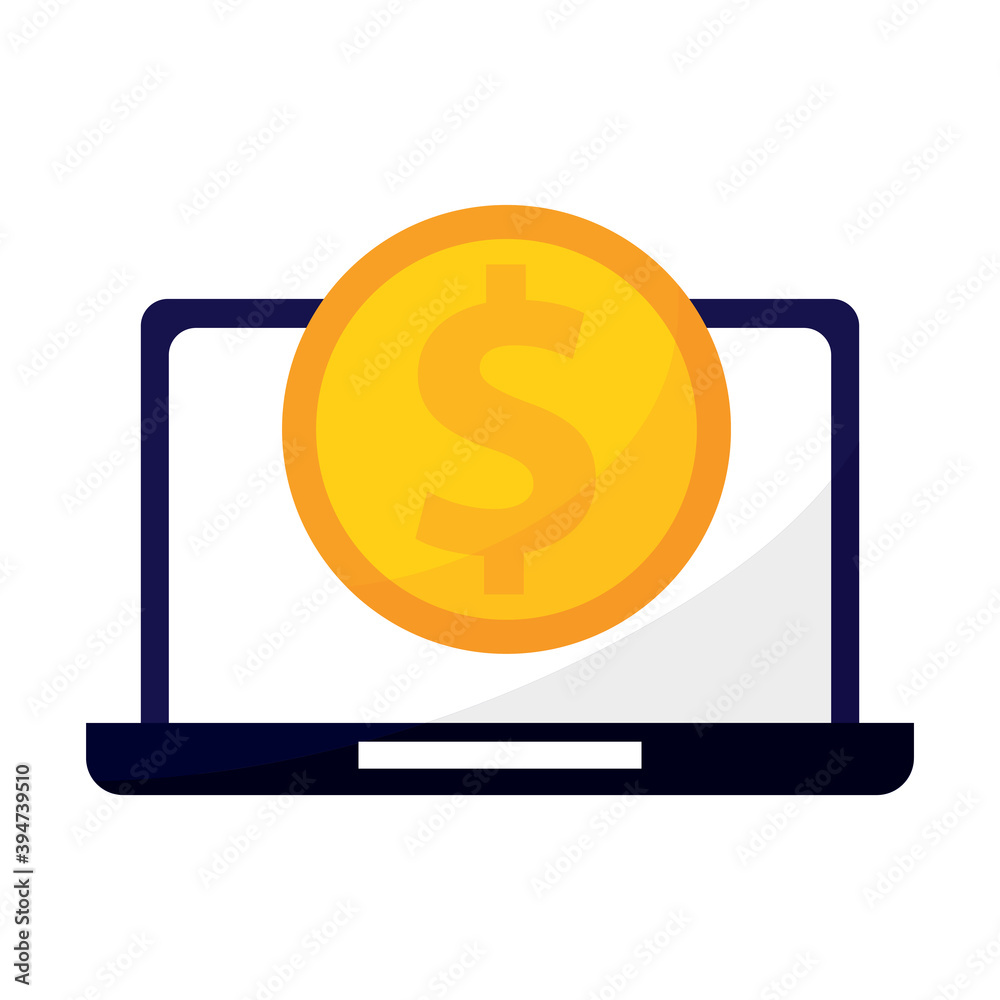 Isolated virtual money in white background financial icon- Vector Isolated virtual money in white background financial icon- Vector