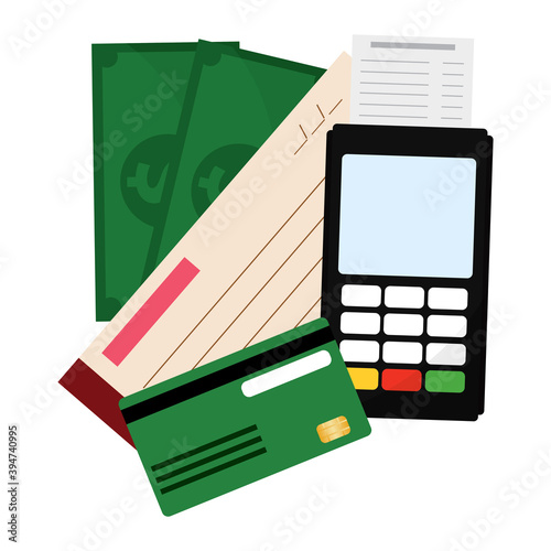 Isolated way pay in white background financial icon- Vector