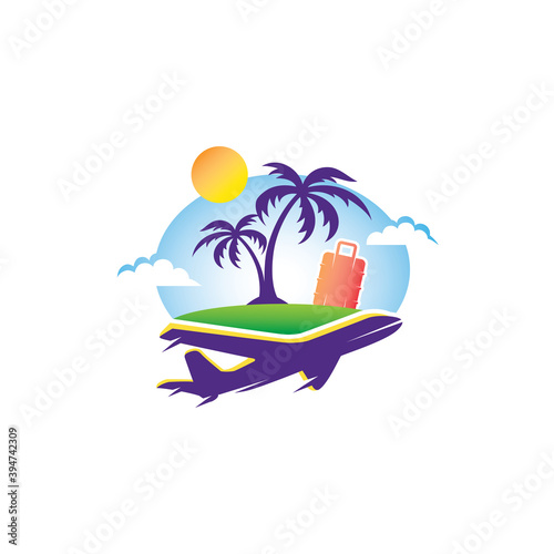 Travel agency tourism concept logo design