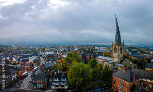 The crooked spire of the Church of St Mary and All Saints in Chesterfield photo