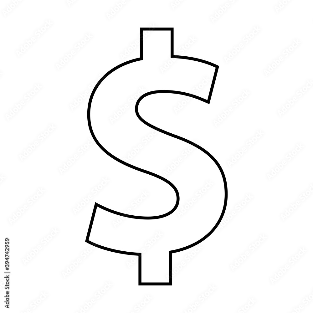 Isolated dollar symbol draw in white background financial icon- Vector Isolated dollar symbol draw in white background financial icon- Vector