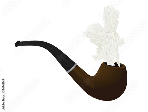 Brown smoking pipe. vector illustration