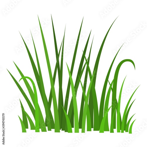 Green grass icon. Template design silhouette of plants for web, logo or sign.