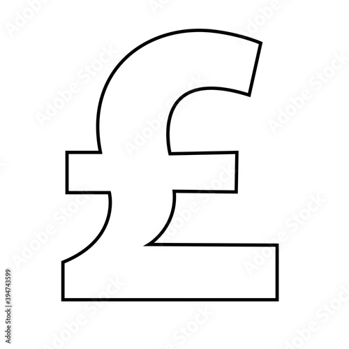 Isolated pound sterling symbol draw in white background financial icon- Vector