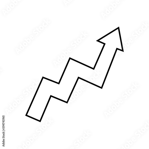 Isolated increased symbol draw in white background financial icon- Vector