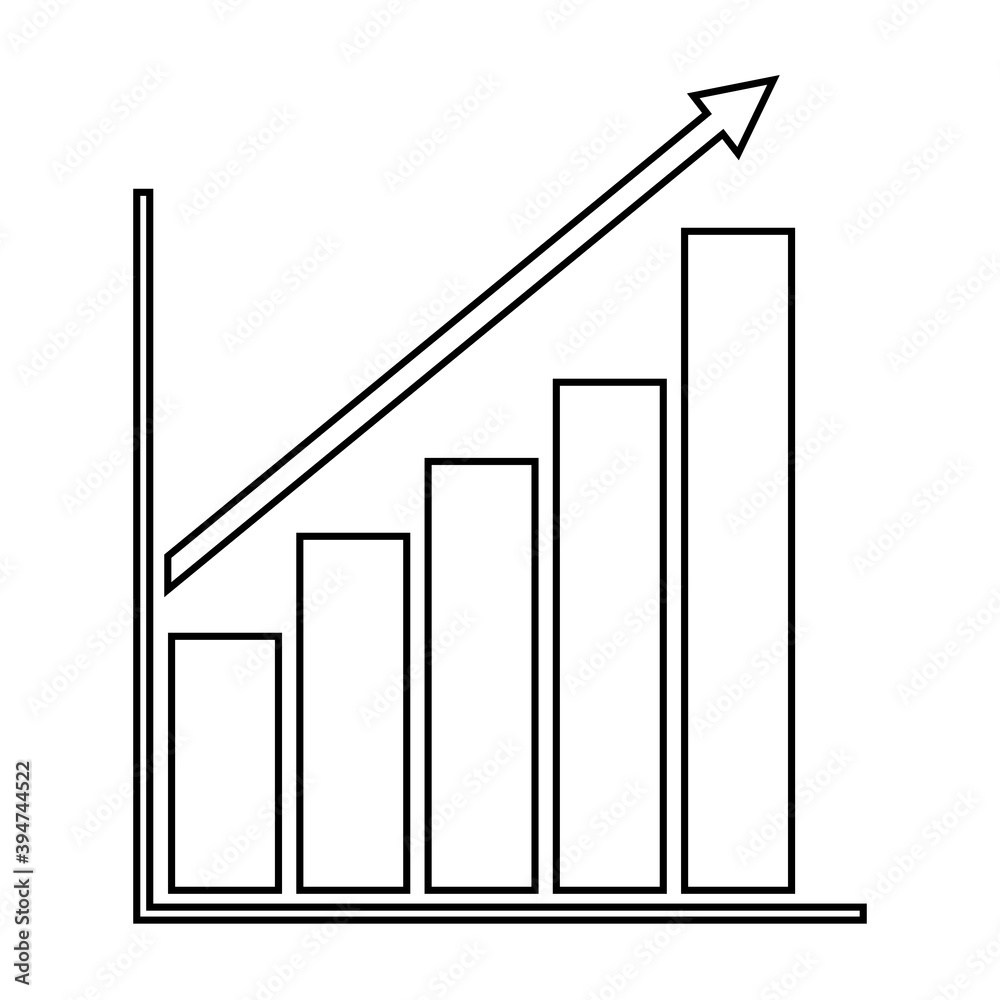 Isolated report increased draw in white background financial icon- Vector Isolated report increased draw in white background financial icon- Vector