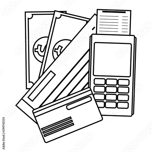 Isolated way pay draw in white background financial icon- Vector