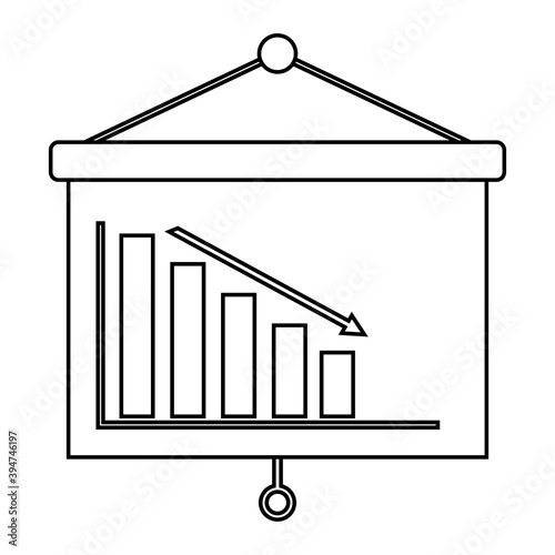 Isolated increased report draw in white background financial icon- Vector