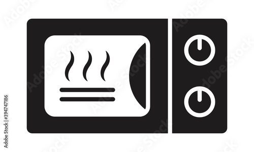 Flat vector icon home appliance microwave or countertop oven for apps or websites
