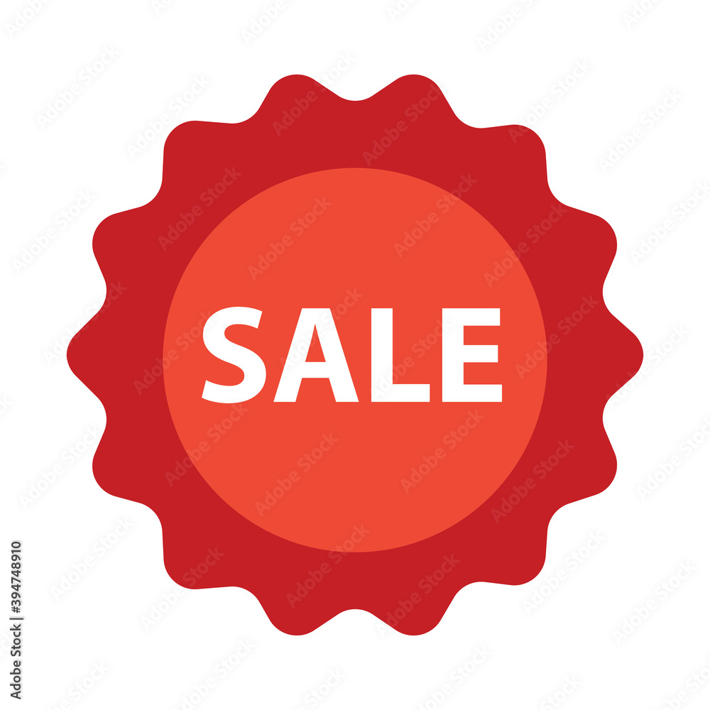 Isolated sale shop online digital marketing colorful icon in white background- Vector