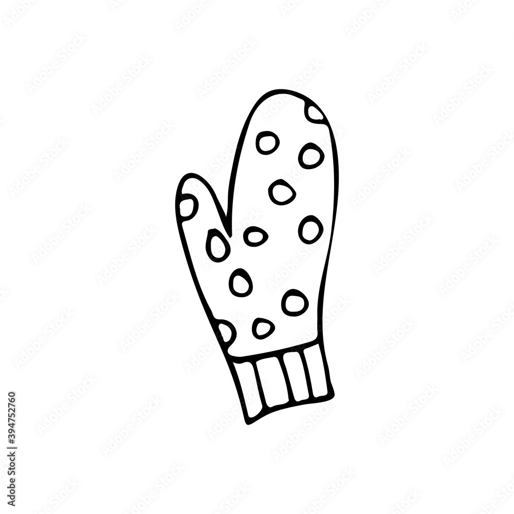 Doodle mitten icon in vector. Hand drawn mitten icon in vector. Doodle mitten icon in vector. Hand drawn mitten icon in vector.