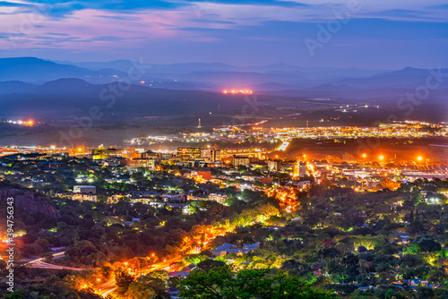 Nelspruit city at night with stars in the sky in Mpumalanga South Africa © Arnold