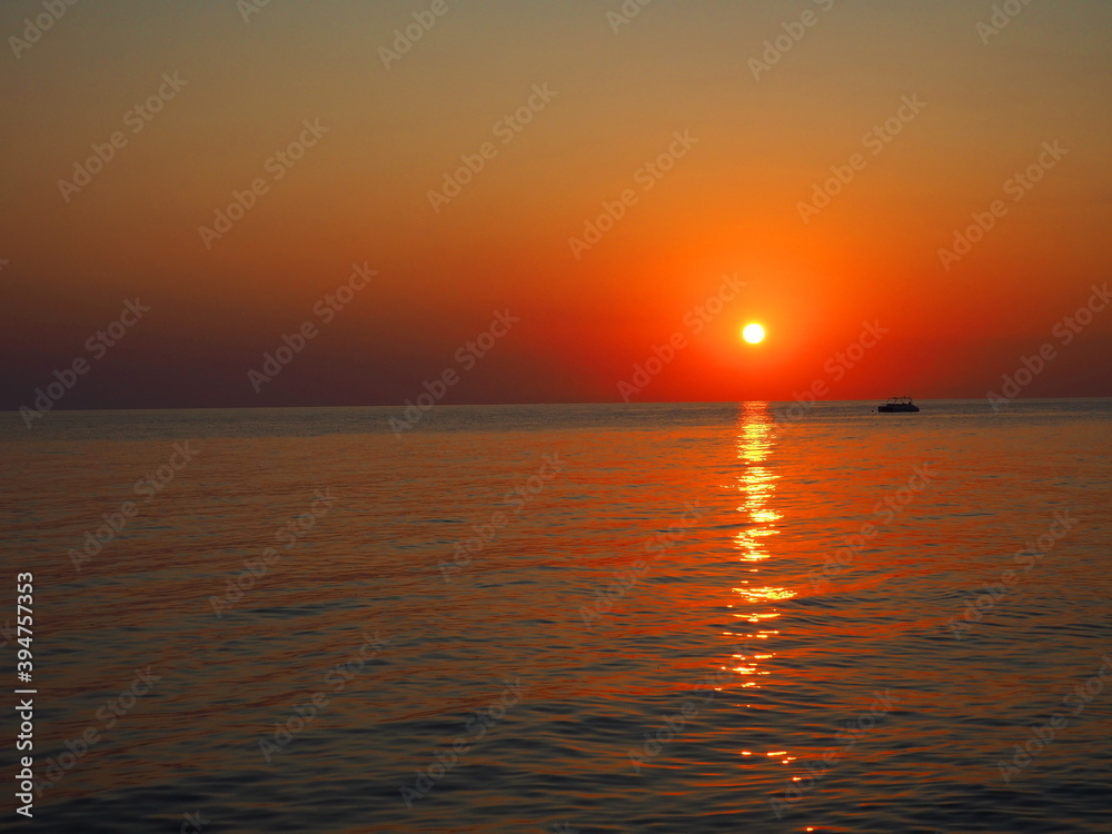 Beautiful sunset on the black sea. 