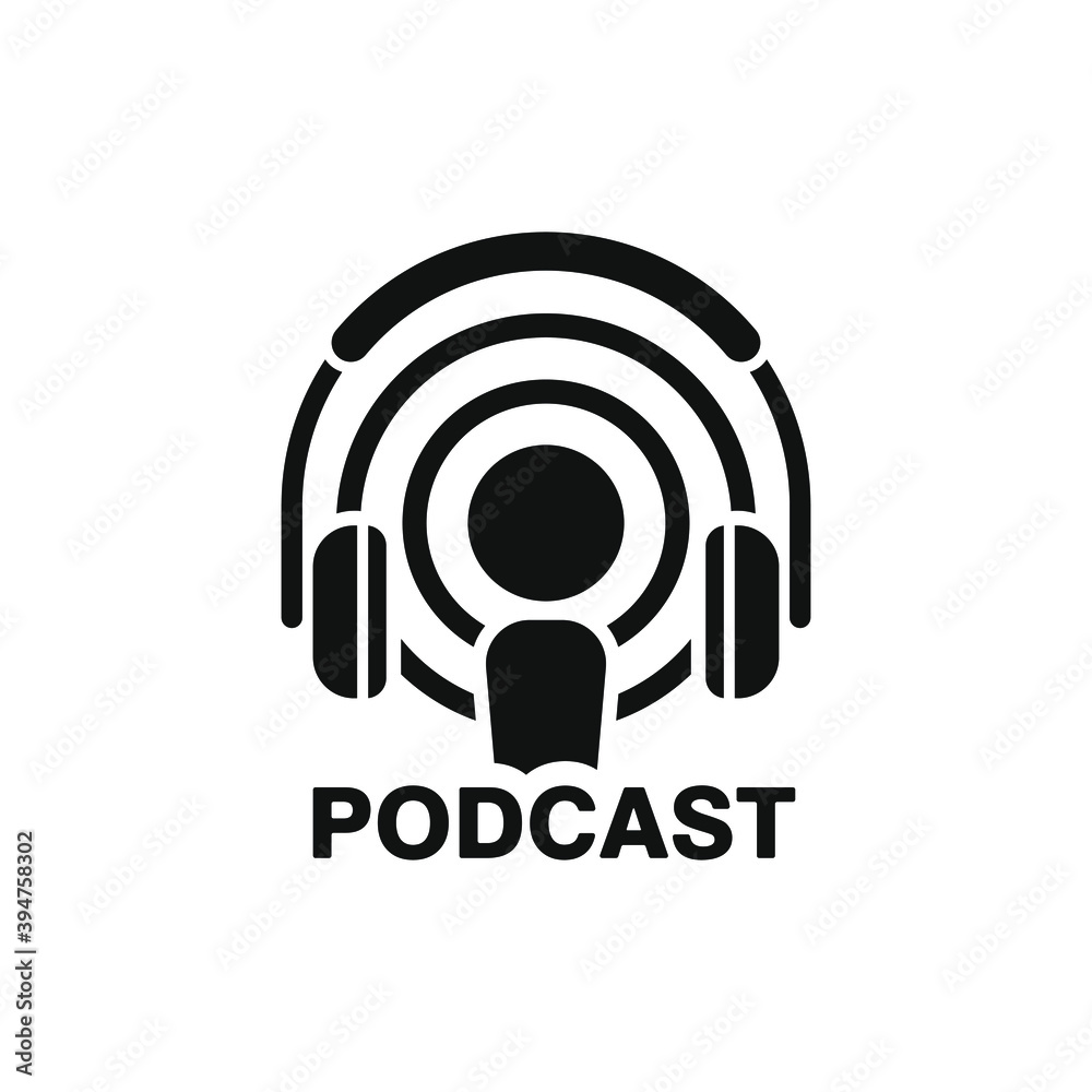 Podcast icon design isolated on white background. Vector illustration Podcast icon design isolated on white background. Vector illustration