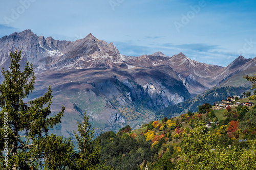 Alpine landscape of the French alps near Montvalezan in Savoie   France